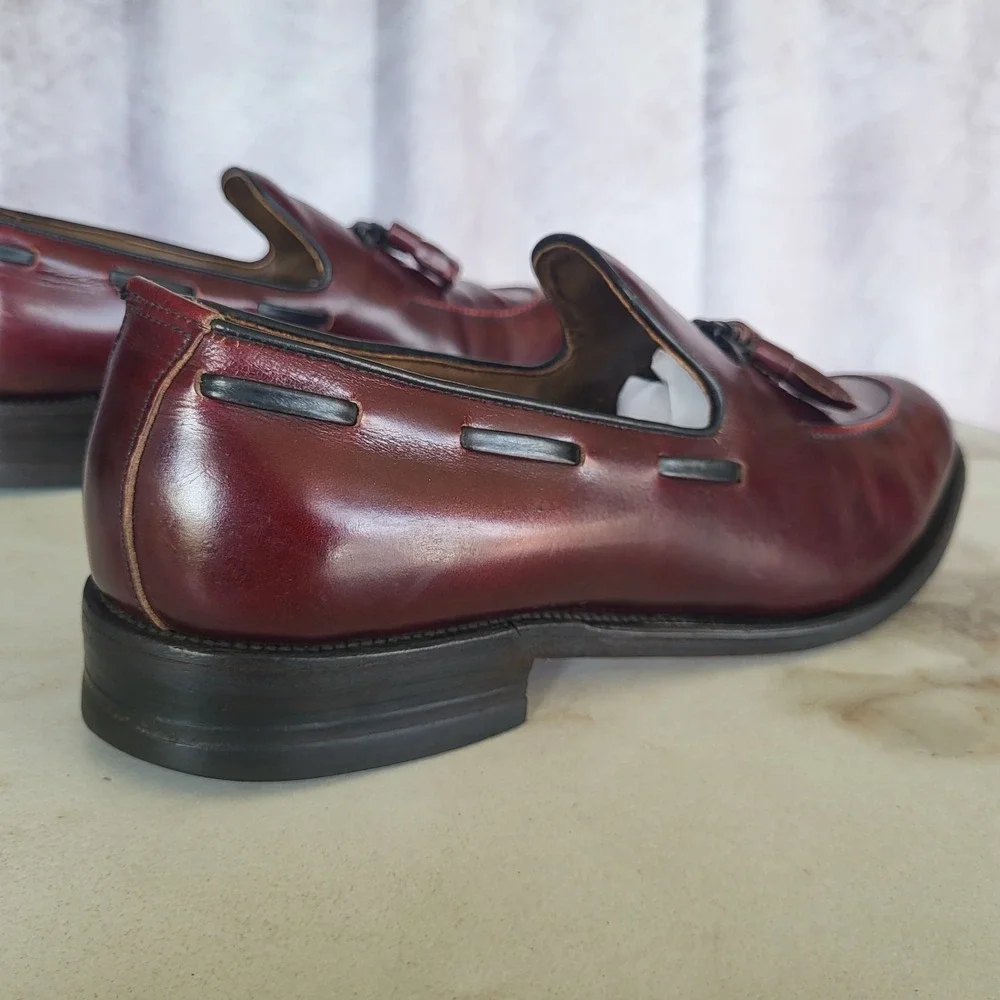 Allen Edmonds Saratoga Tassel Loafers Size 9.5 AA Oxeblood Red